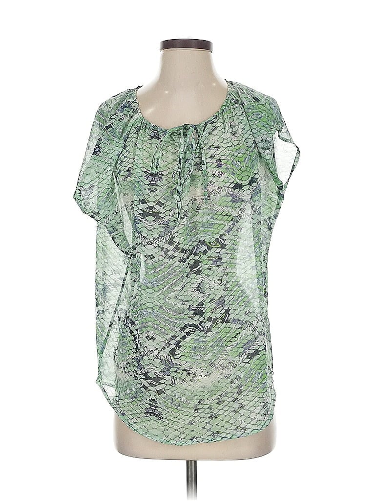 Pre-owned Cabi Short Sleeve Blouse In Green