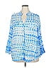Antilia Femme 100% Rayon Blue 3/4 Sleeve Button-Down Shirt Size 2X - photo 1
