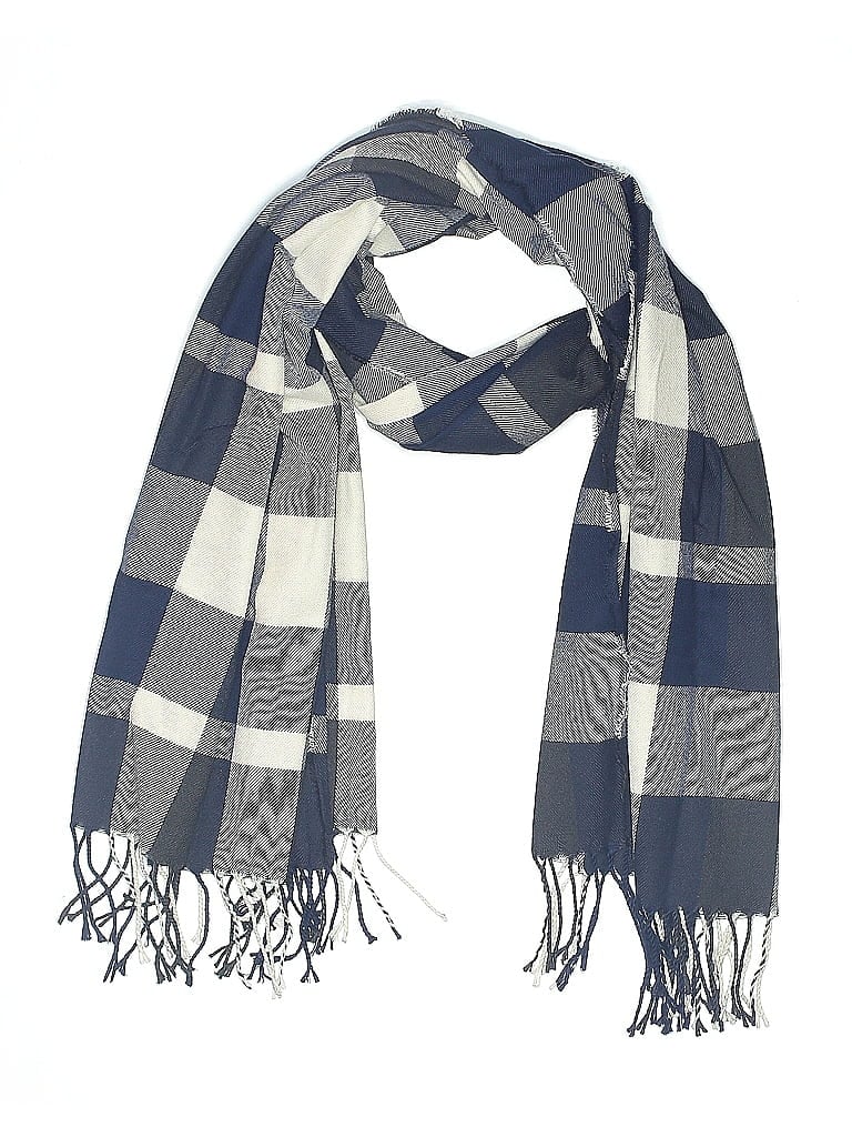 Plush & Lush Checkered-gingham Gray Blue Scarf One size - photo 1