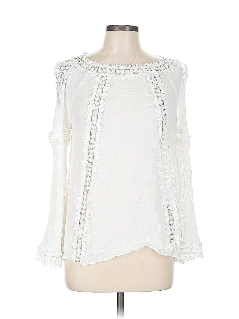 English Factory 100% Rayon White 3/4 Sleeve Blouse Size L - photo 1
