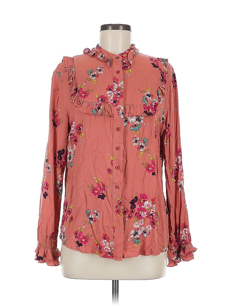 THE SHIRT BY ROCHELLE BEHRENS Pre-owned Long Sleeve Blouse In Pink