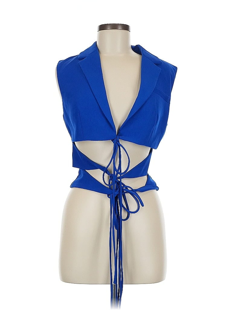 Akira Solid Blue Sleeveless Blouse Size M - photo 1