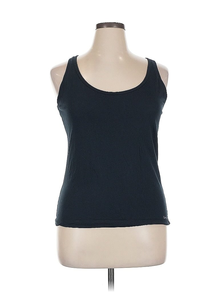 Pre-owned Calvin Klein Tank Top Blue Halter Neckline Tops