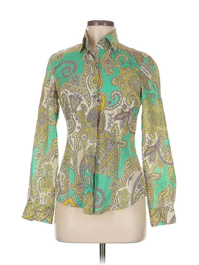 ETRO Paisley Green Long Sleeve Blouse Size EU (IT) 42 / US 6 - photo 1