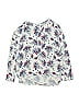 Old Navy 100% Rayon Floral Ivory Long Sleeve Blouse Size 8 - photo 1