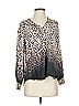 Hale Bob Animal Print Gray Long Sleeve Blouse Size S - photo 1