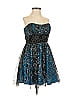 Masquerade 100% Polyester Paisley Blue Cocktail Dress Size 3 - 5 - photo 1