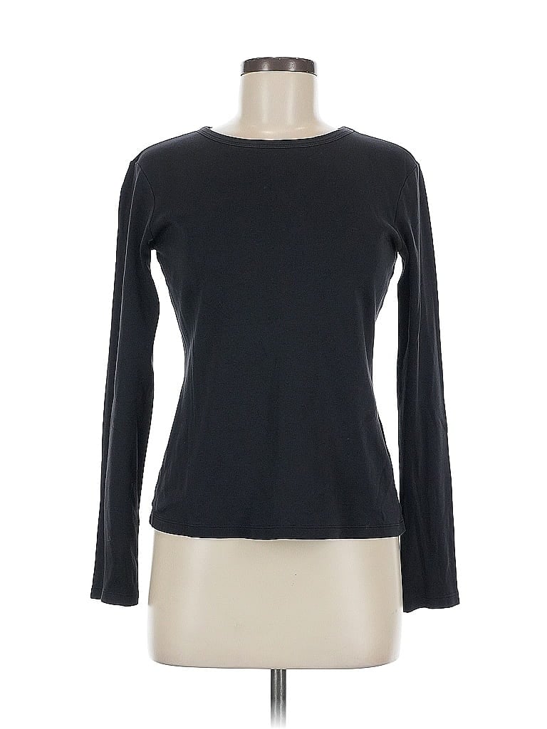 Pre-owned Banana Republic Long Sleeve T-shirt In Black
