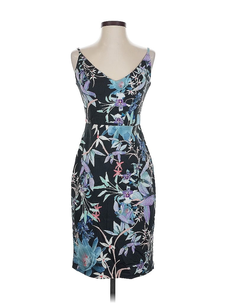 Black Halo Tropical Blue Cocktail Dress Size 2 - photo 1