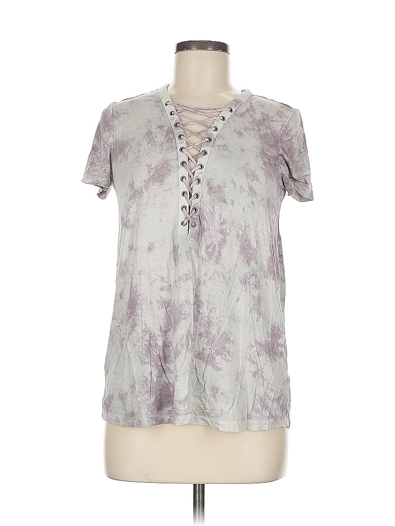 Pre-owned American Eagle Outfitters Short Sleeve Henley Shirt In Gray