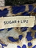 Sugar Lips 100% Polyester Animal Print Blue Long Sleeve Blouse Size S - photo 7