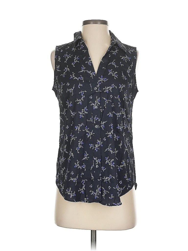 Pre-owned Ann Taylor Sleeveless Blouse In Blue
