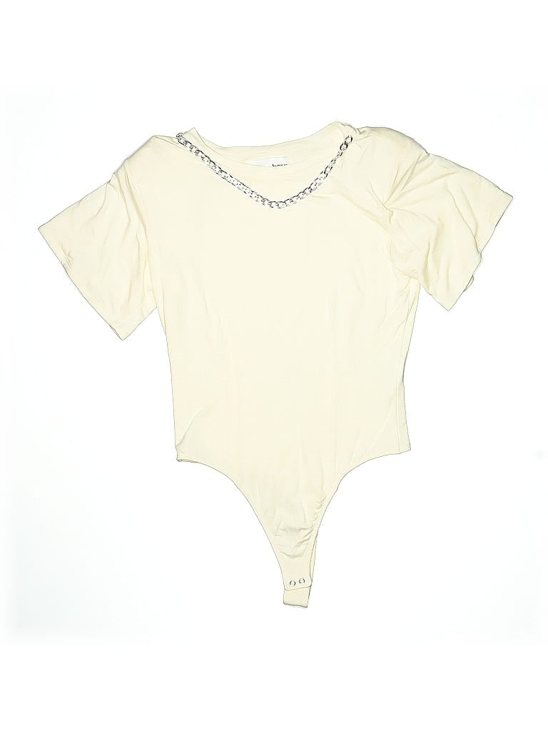 Pre-owned Zerina Akers For Bar Iii Bodysuit In White