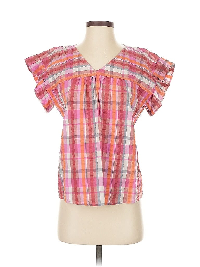 Pre-owned Ann Taylor Loft Outlet Short Sleeve Blouse In Pink