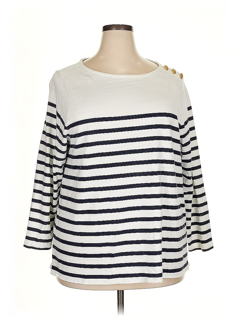 Pre-owned Lane Bryant 3/4 Sleeve T-shirt In White