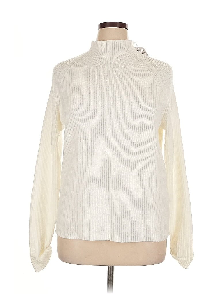 Pre-owned Made With Love Turtleneck Sweater In White