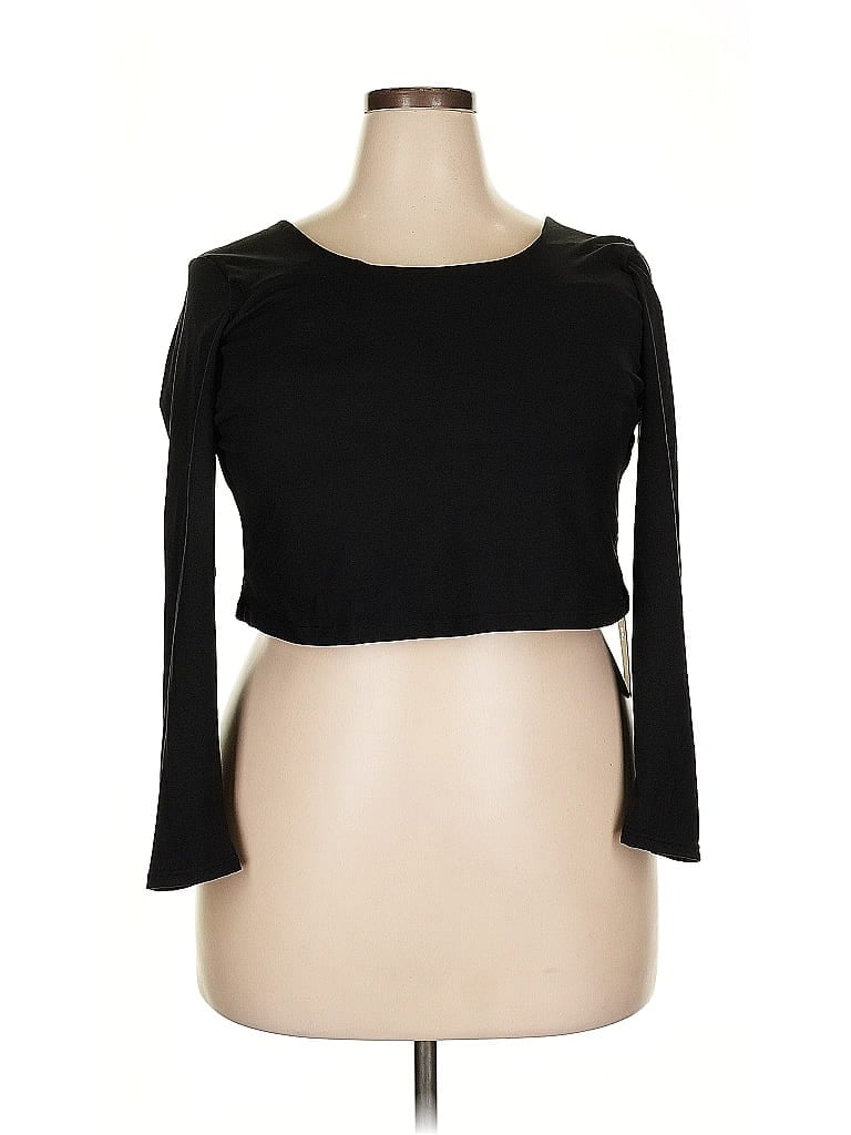 Fabletics 3/4 Sleeve Top Black Boatneck Tops In Black