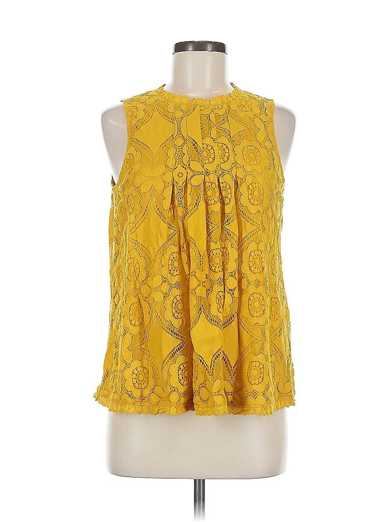 Pre-owned Doe & Rae Sleeveless Blouse In Yellow