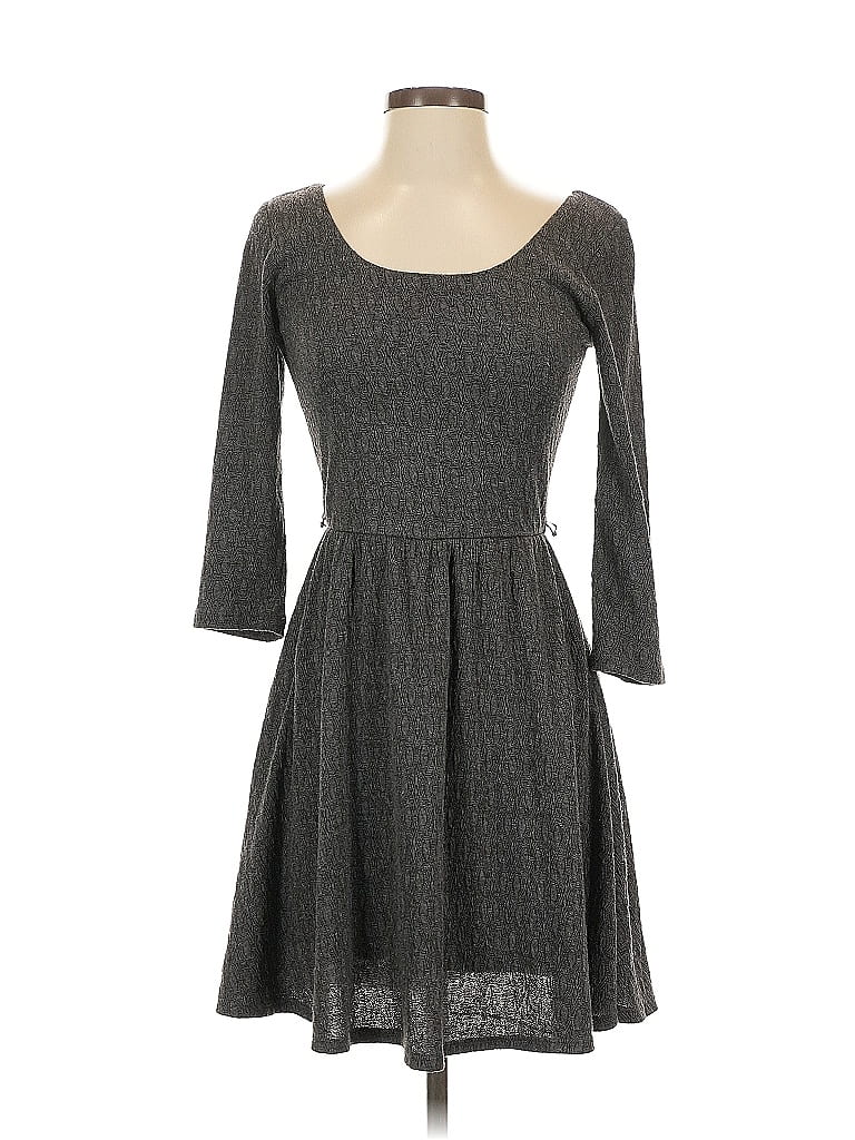 Trixxi Chevron-herringbone Gray Casual Dress Size XXS (estimated) - photo 1