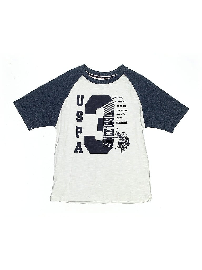 Pre-owned U.s. Polo Assn Kids' 3/4 Sleeve T-shirt In Blue