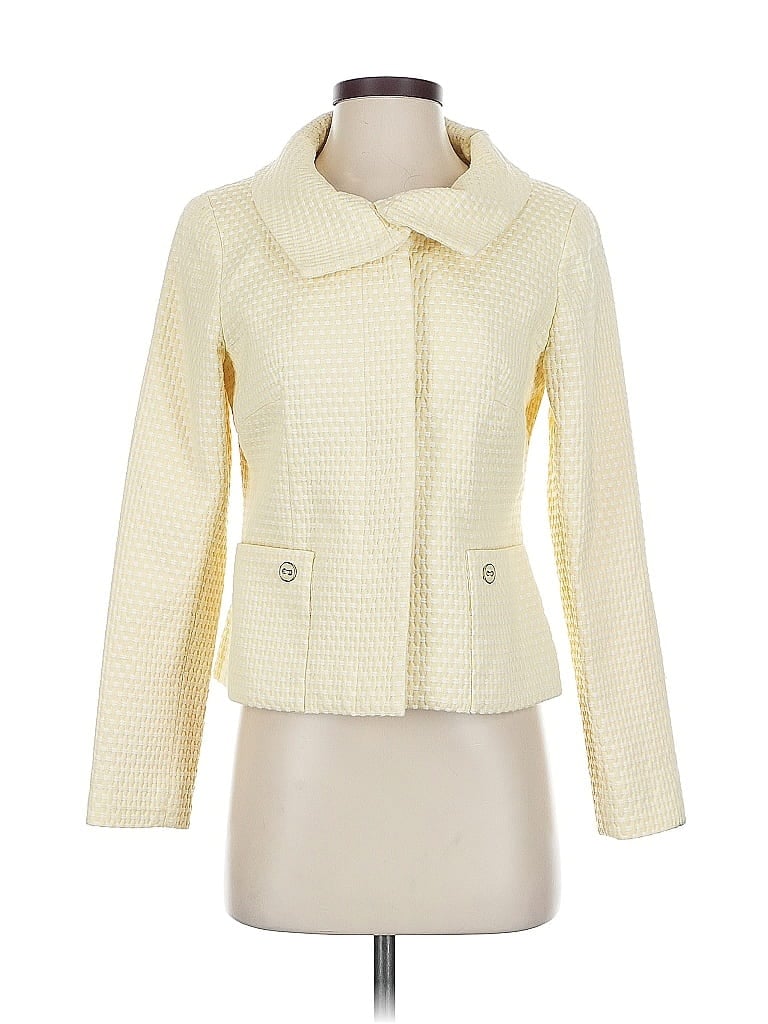 Doncaster Collection Houndstooth Ivory Yellow Jacket Size 4 - photo 1
