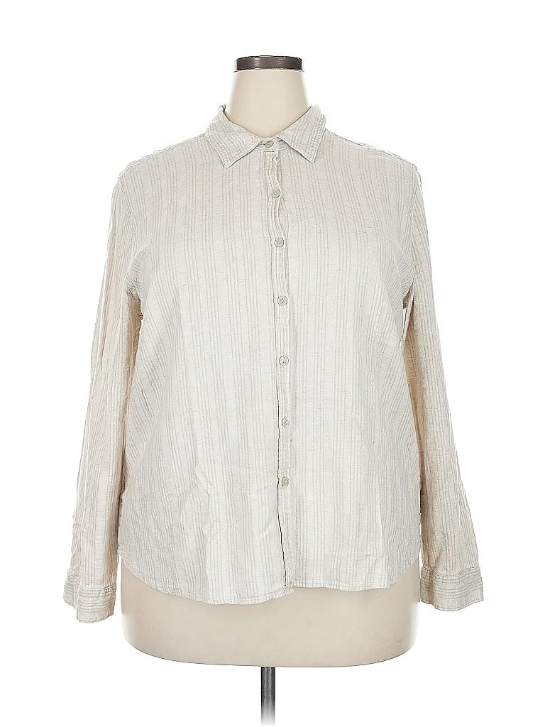 Pre-owned Orvis Long Sleeve Button Down Shirt In White