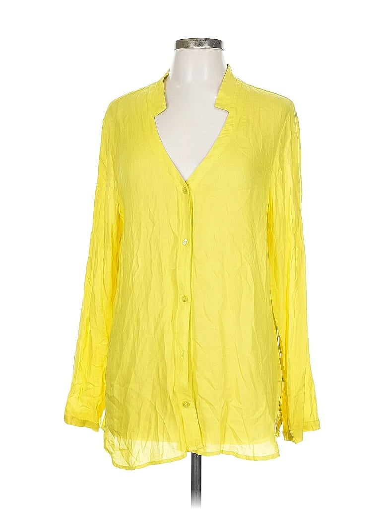 BELLA DAHL Pre-owned Long Sleeve Blouse In Yellow