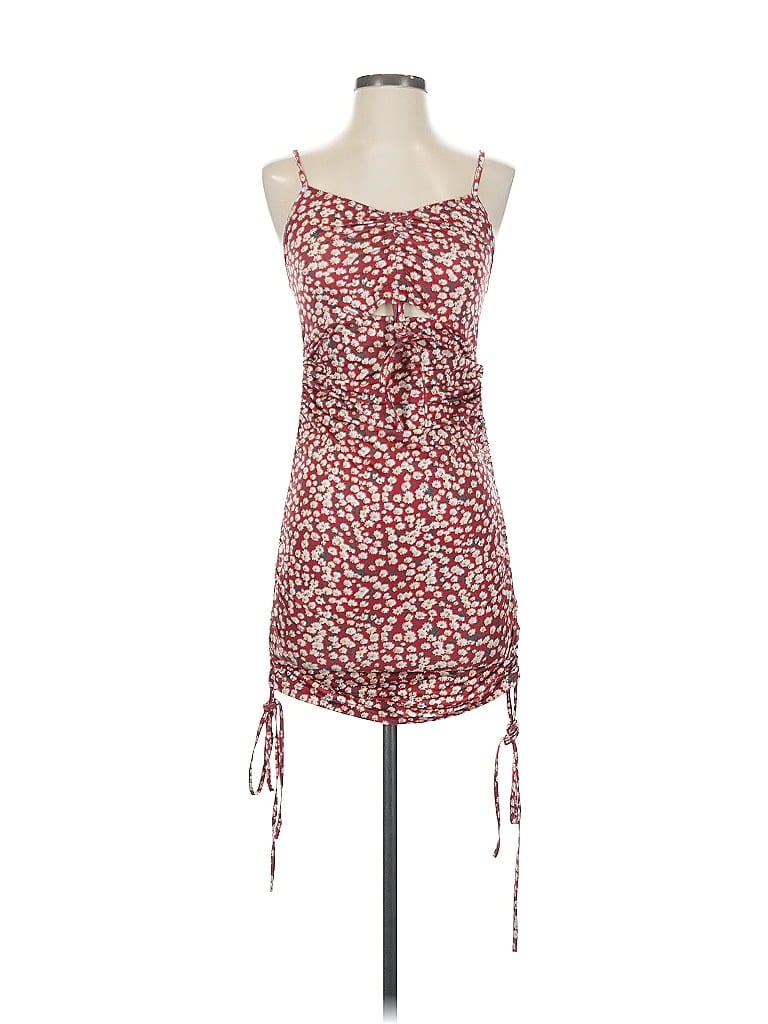 Pre-owned Shein Casual Dress In Burgundy