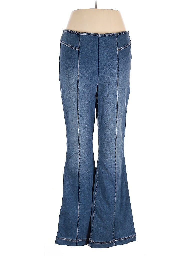 Anne Klein Chevron-herringbone Blue Jeans Size 16 - photo 1