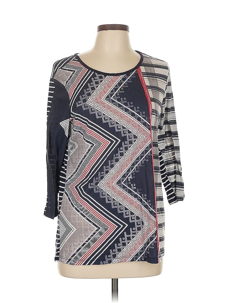 Pre-owned Christopher & Banks 3/4 Sleeve T-shirt In Gray