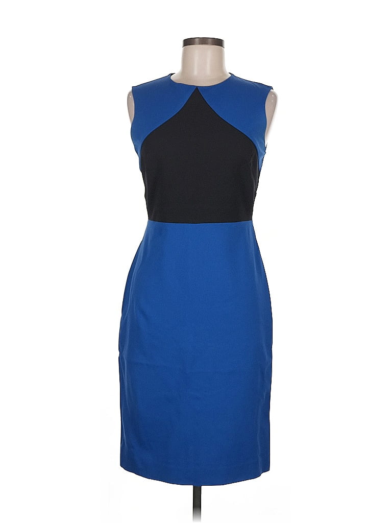 Diane von Furstenberg Color Block Blue Cocktail Dress Size 6 - photo 1