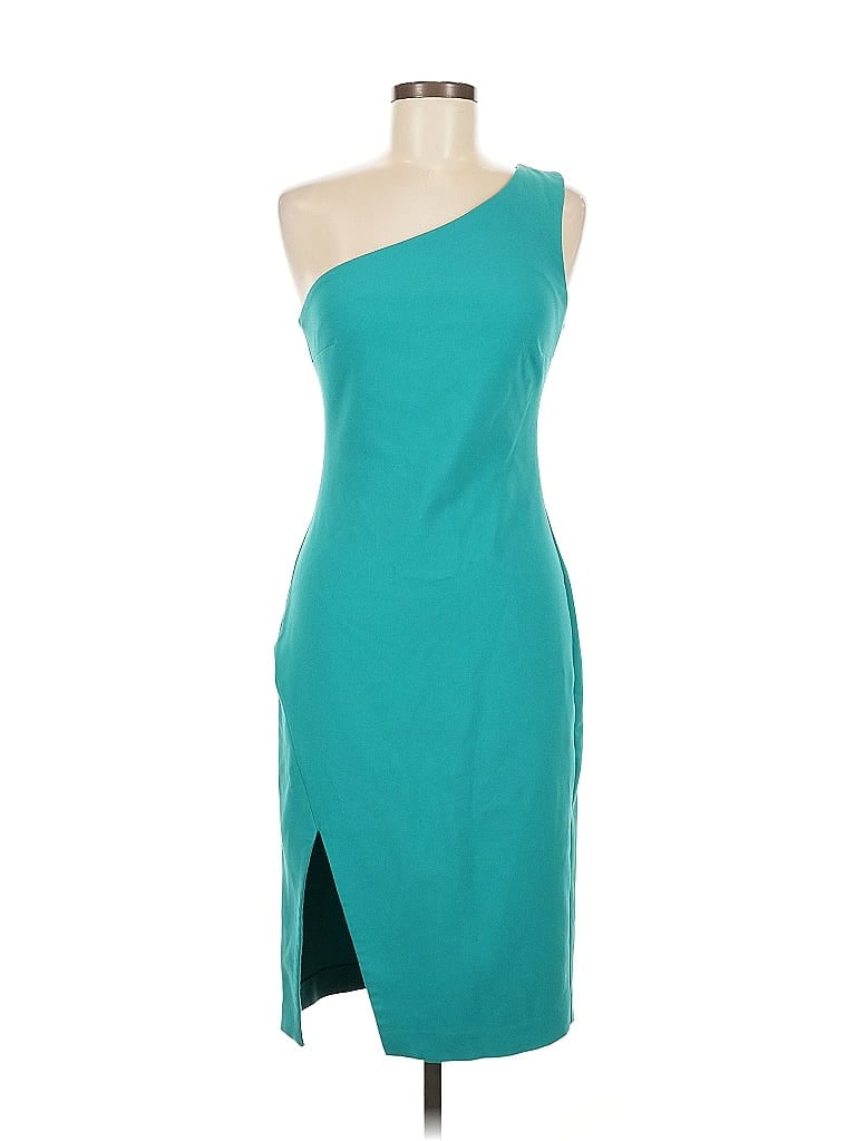 Likely Solid Teal Blue Cocktail Dress Size 6 - photo 1