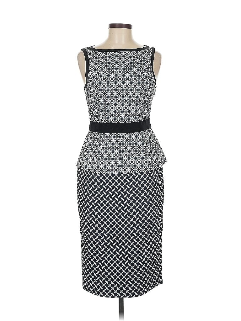 Karen Millen Houndstooth Gray Cocktail Dress Size 8 - photo 1