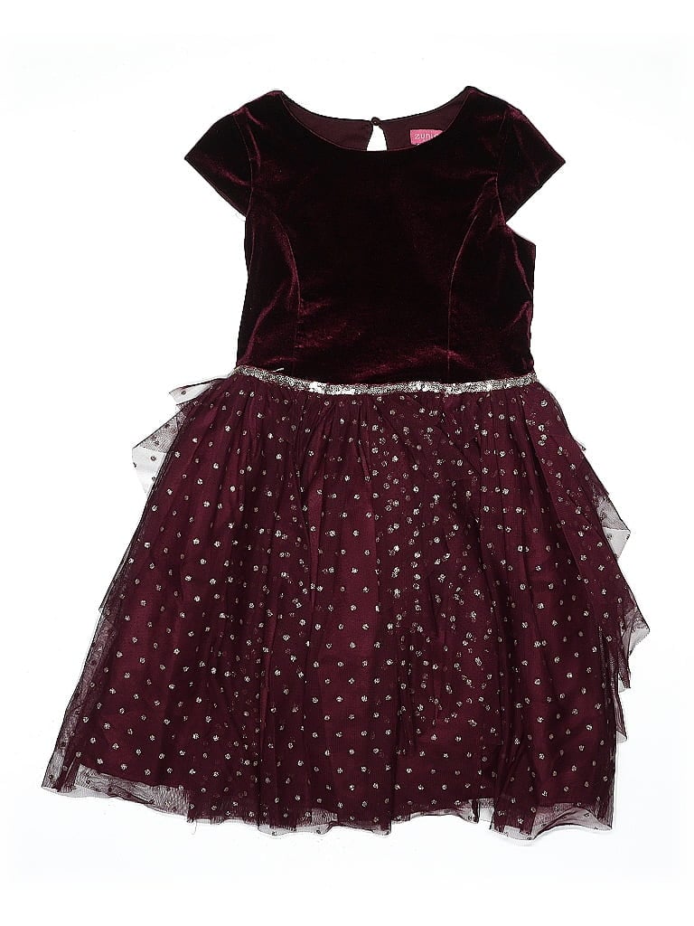 Click to view more detailed imagery on our partner's website Pre-owned Zunie Kids' Dress In Burgundy