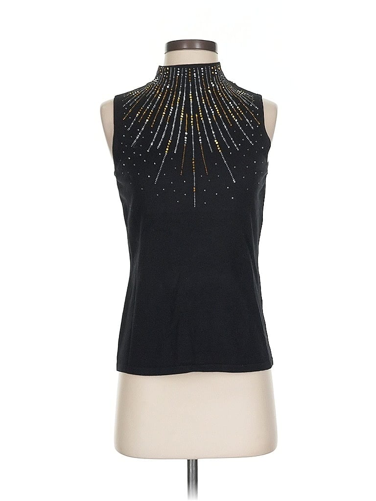 Pre-owned T Tahari Sleeveless Blouse In Black