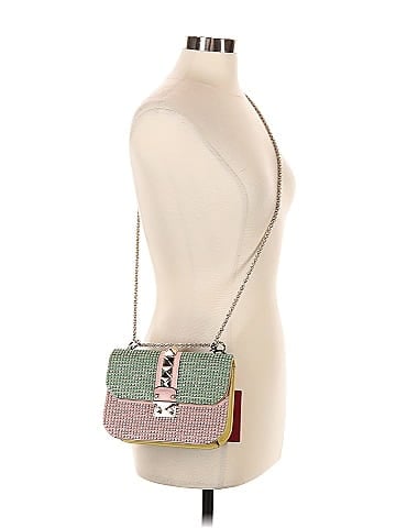 Valentino Garavani Leather Bead and Crystal Rockstud Glam Lock Mini Flap Bag (view 2)