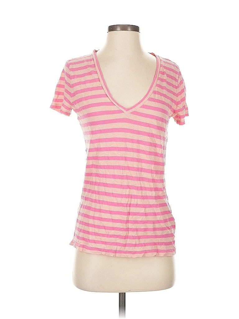 Pre-owned J.crew Factory Store Short Sleeve Top Pink V Neck Tops