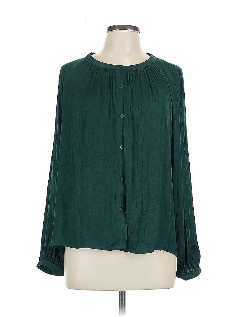 Pre-owned A New Day Long Sleeve Blouse In Green