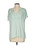 Left Coast by Dolan 100% Polyester Green Short Sleeve Blouse Size 0 - photo 1
