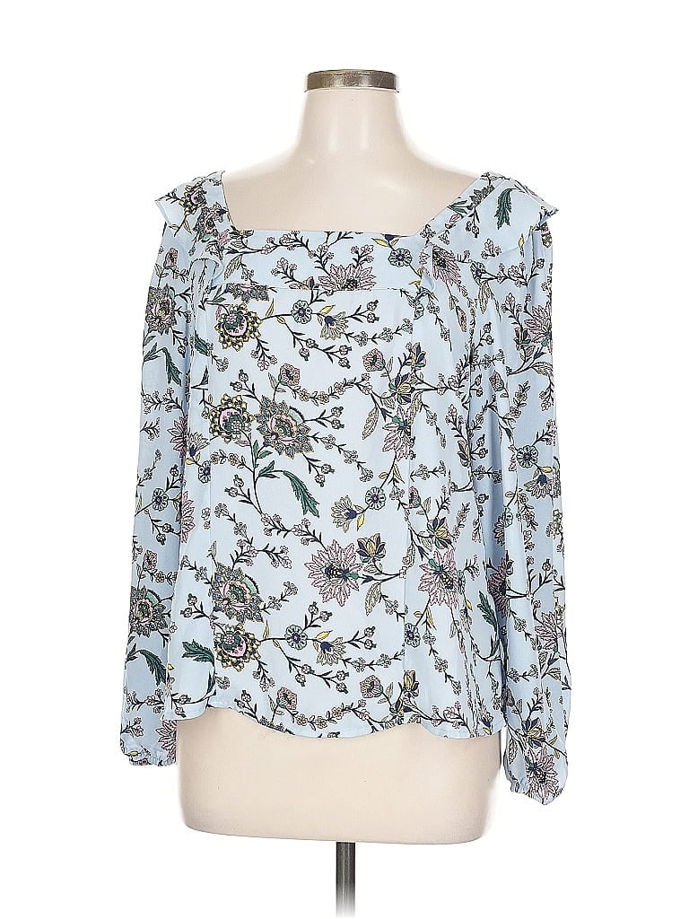 Pre-owned Banana Republic Factory Store 3/4 Sleeve Blouse In Blue