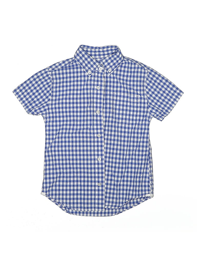 Click to view more detailed imagery on our partner's website Pre-owned Crewcuts Kids' Short Sleeve Button Down Shirt In Blue
