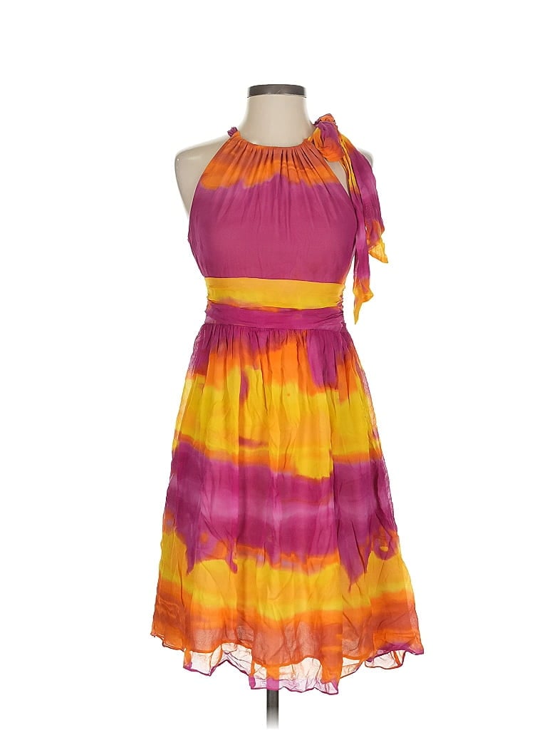 Pre-owned Express Sleeveless Silk Top Purple Halter Neckline Tops