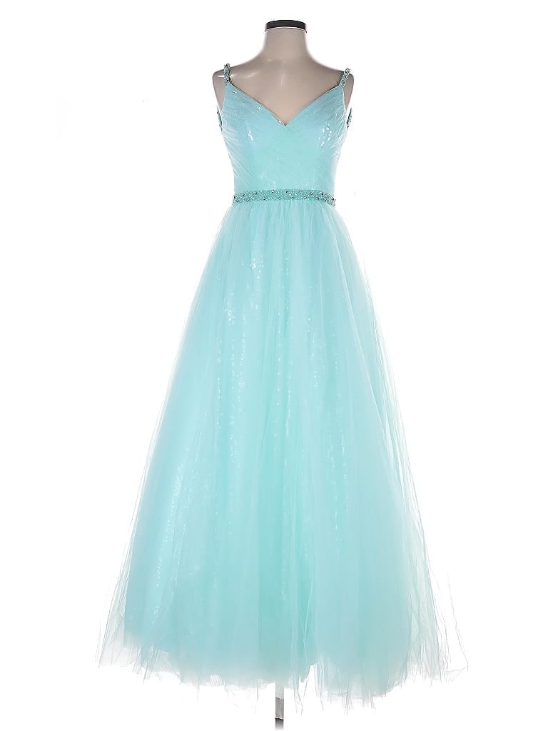 Mac Duggal 100% Polyester Teal Cocktail Dress Size 2 - photo 1