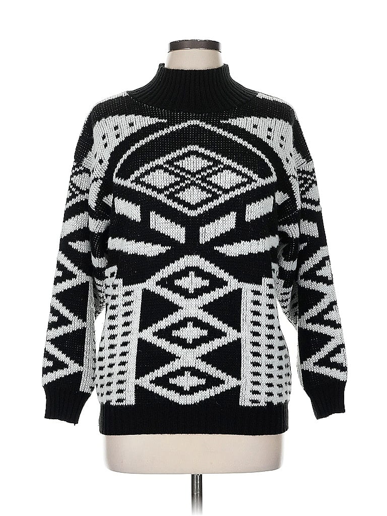 Pre-owned Unbranded Turtleneck Sweater In Black