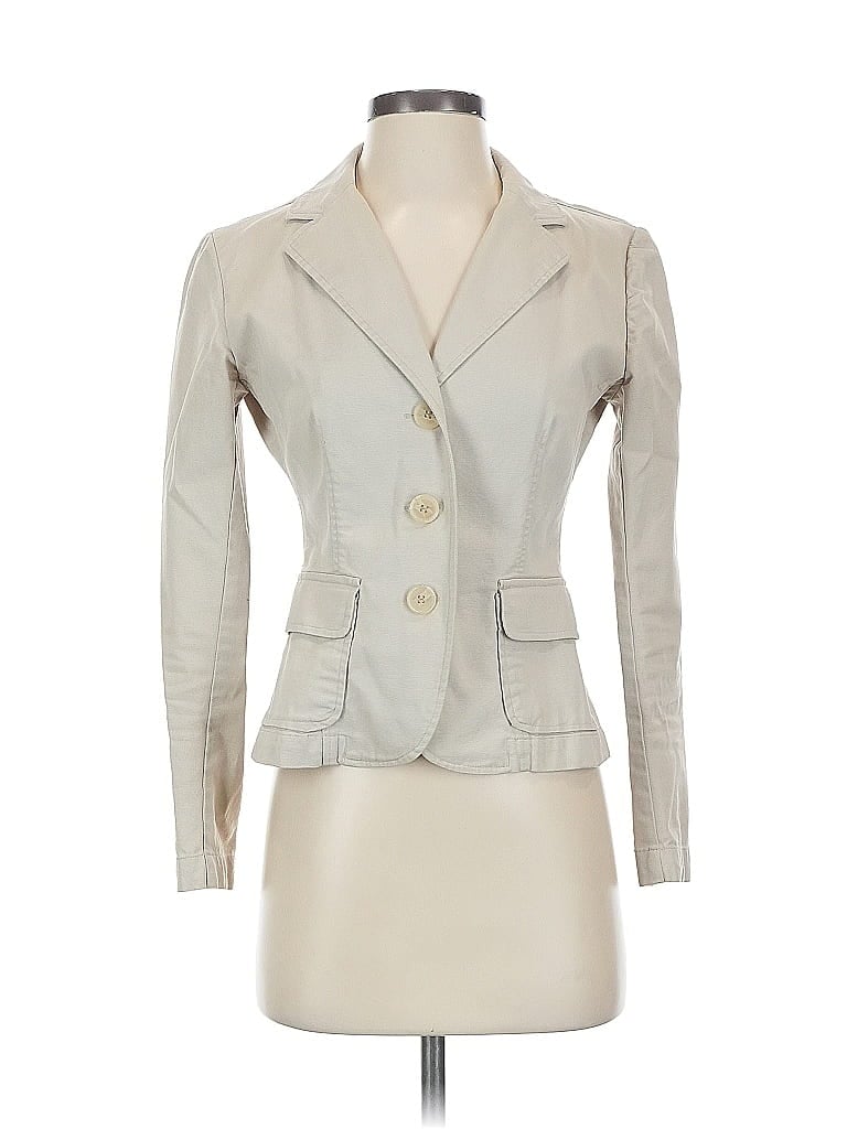 Pre-owned New York And Company Blazer Jacket In White