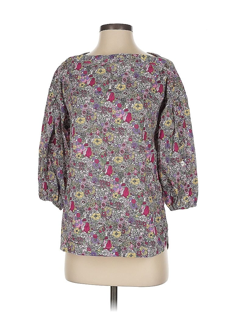 BURU Pre-owned 3/4 Sleeve Blouse In Gray