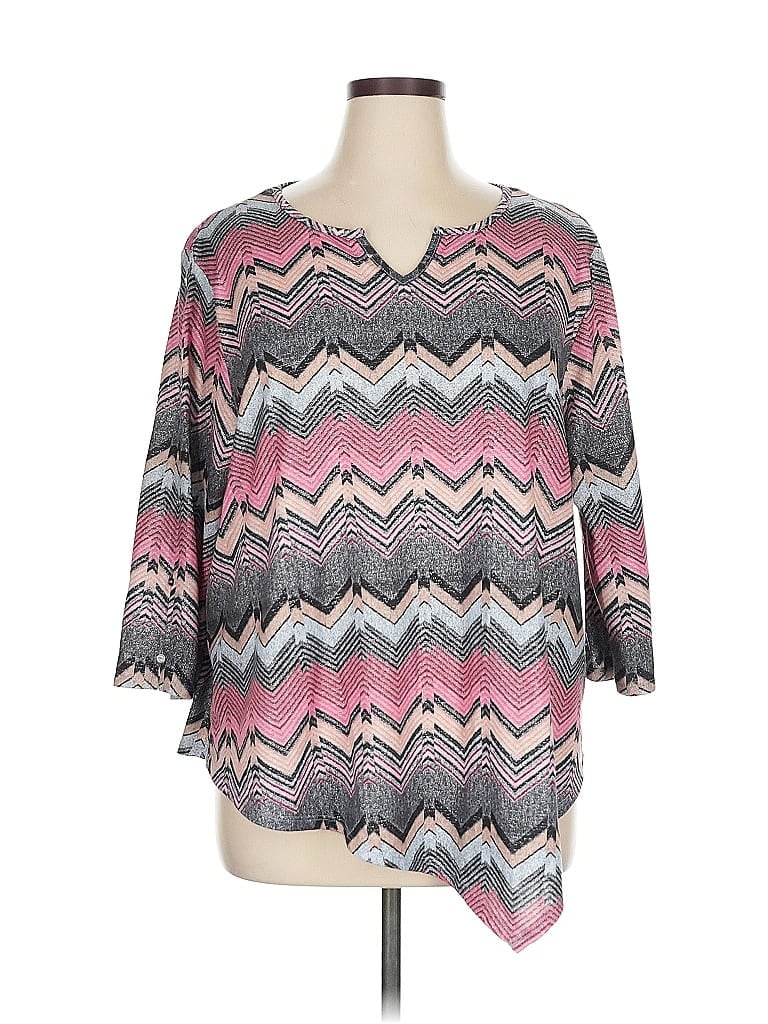 Alfred Dunner Pink 3/4 Sleeve T-Shirt Size 1X - photo 1