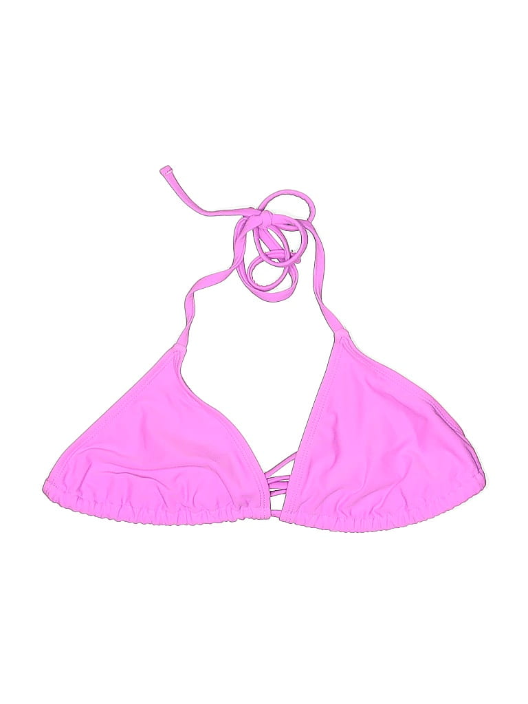 WILD FABLE Pre-owned Swimsuit Top Pink Solid Pattern Swimwear