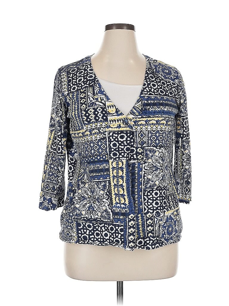 Christopher & Banks 100% Cotton Blue Cardigan Size XL - photo 1