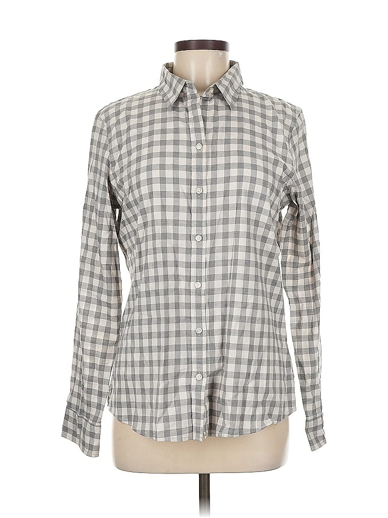 Pre-owned Banana Republic Long Sleeve Button Down Shirt In Gray